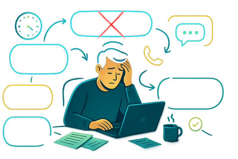 Работа без ИИ: хаос задач, переписки, созвоны
